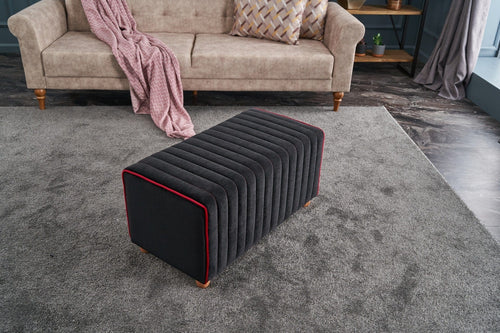 Pouf in tessuto Mabel Antracite