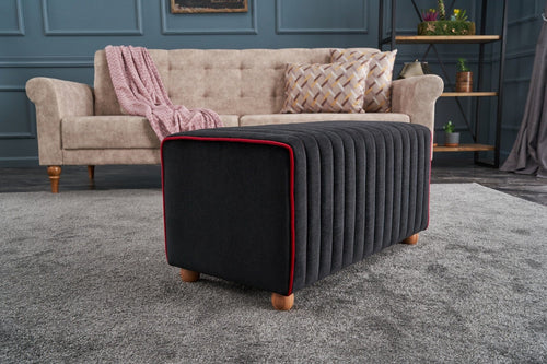 Pouf in tessuto Mabel Antracite (1)