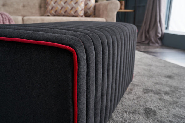 Pouf in tessuto Mabel Antracite (2)
