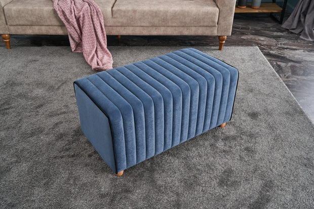 Pouf in tessuto Mabel Blu