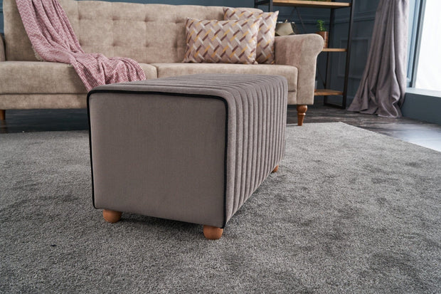 Pouf in tessuto Mabel Cappuccino (2)