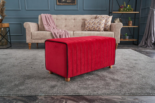 Pouf in tessuto Mabel Rosso (1)