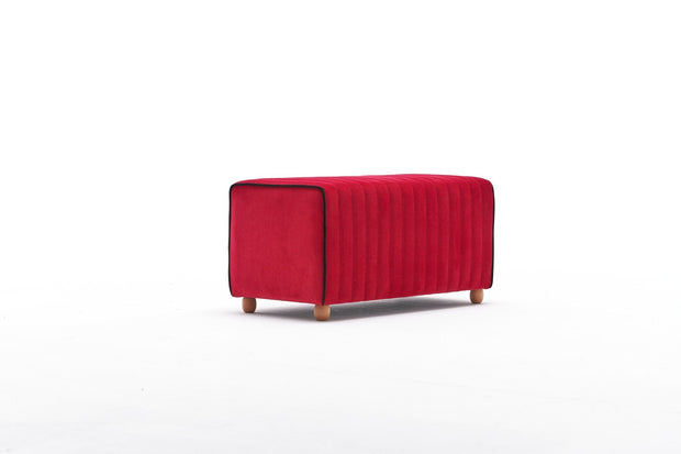 Pouf in tessuto Mabel Rosso (5)