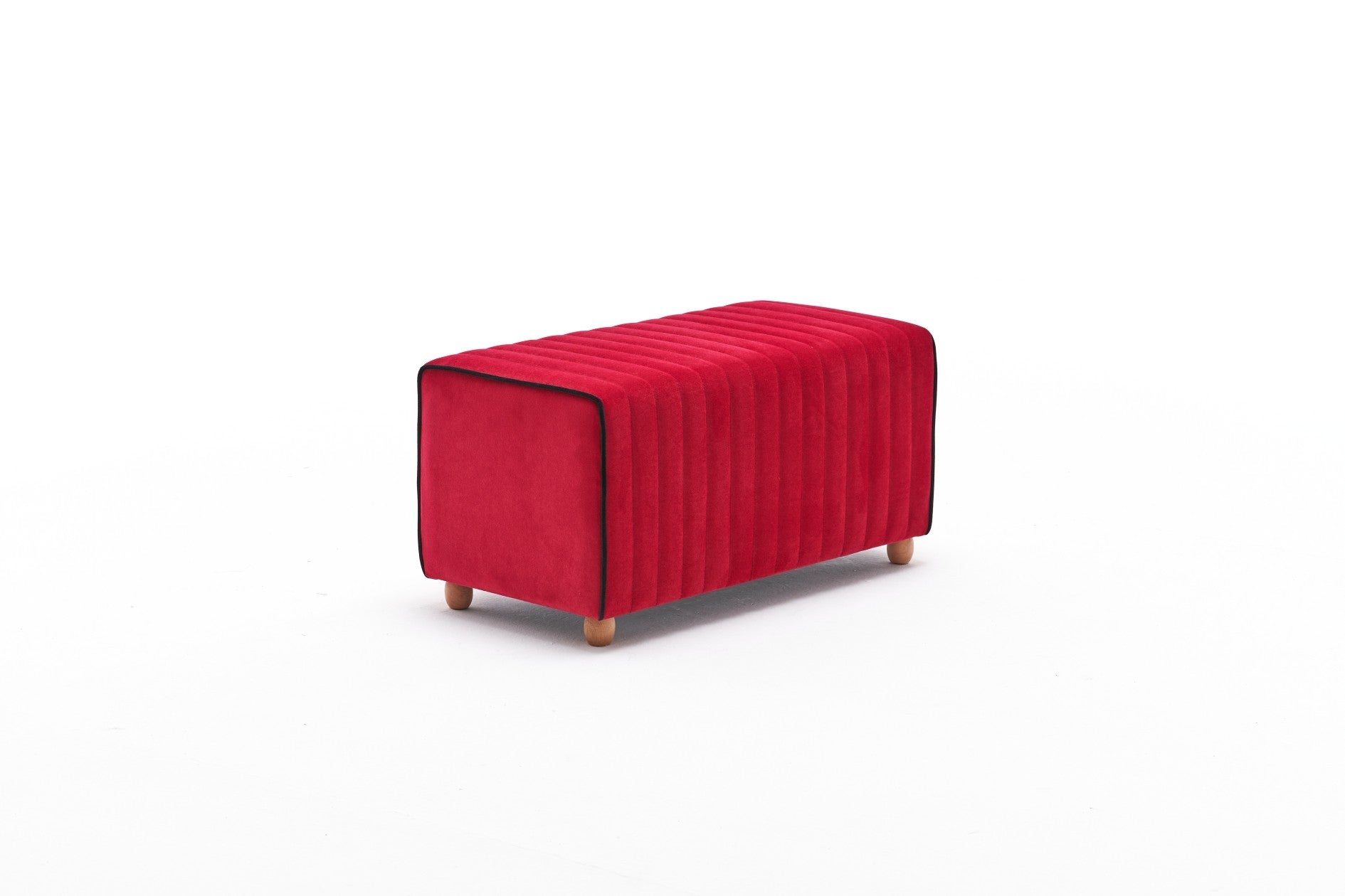 Pouf in tessuto Mabel Rosso (6)