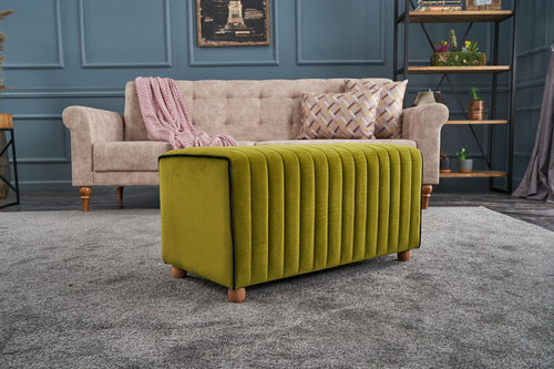 Pouf in tessuto Mabel Verde (1)