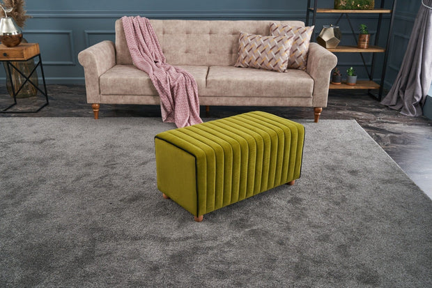 Pouf in tessuto Mabel Verde (2)