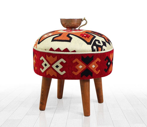 Pouf in tessuto Melik Patch I Multicolore
