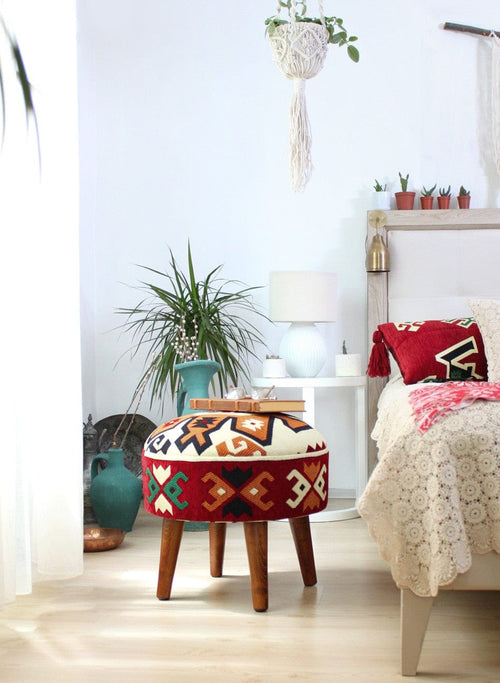 Pouf in tessuto Melik Patch I Multicolore (1)