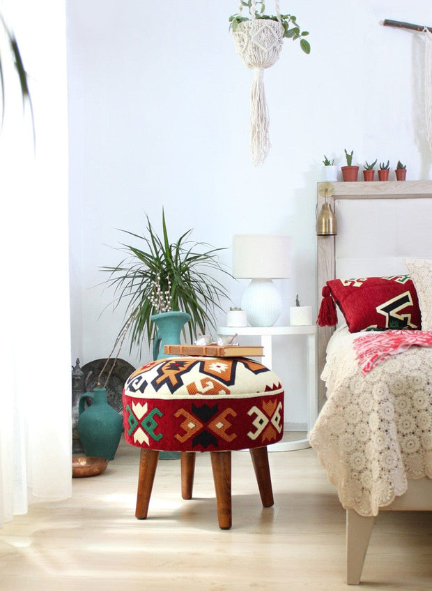 Pouf in tessuto Melik Patch I Multicolore (1)
