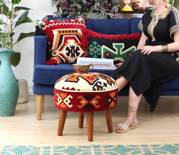 Pouf in tessuto Melik Patch I Multicolore (3)