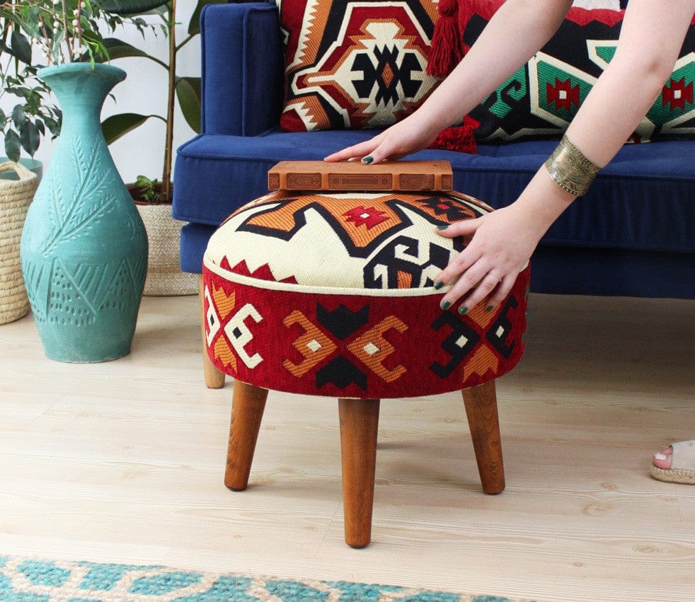 Pouf in tessuto Melik Patch I Multicolore (4)