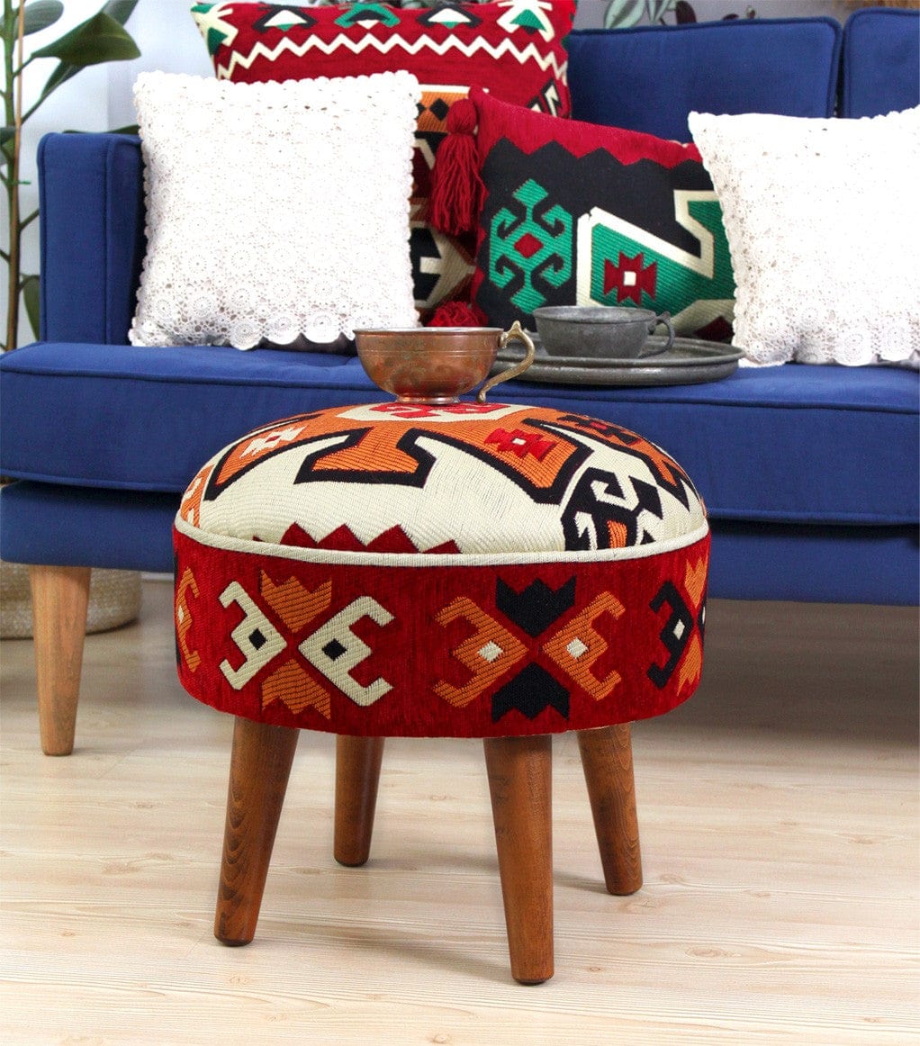 Pouf in tessuto Melik Patch I Multicolore (6)