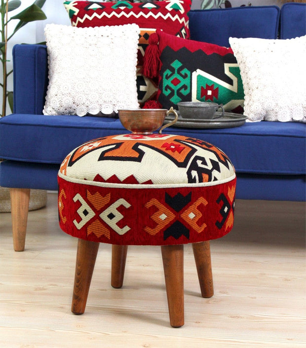 Pouf in tessuto Melik Patch I Multicolore (6)
