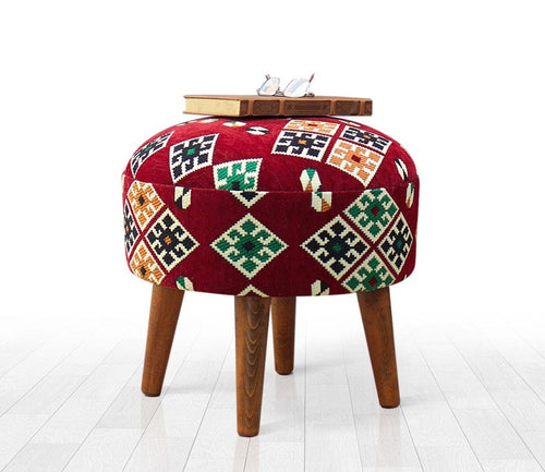 Pouf in tessuto Melik Patch II Multicolore