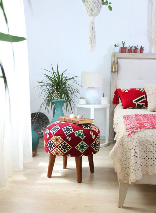 Pouf in tessuto Melik Patch II Multicolore (1)