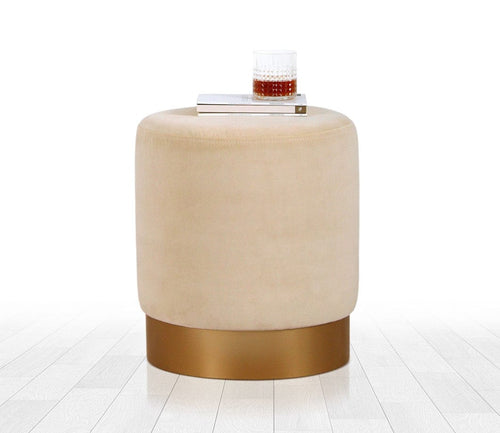 Pouf in tessuto Memfis Crema
