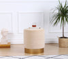 Pouf in tessuto Memfis Crema (1)