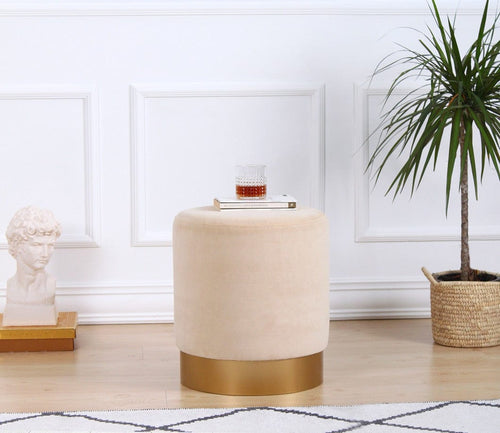 Pouf in tessuto Memfis Crema (1)