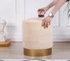 Pouf in tessuto Memfis Crema (2)