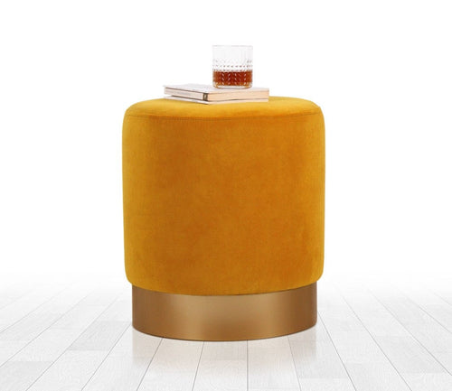Pouf in tessuto Memfis Giallo