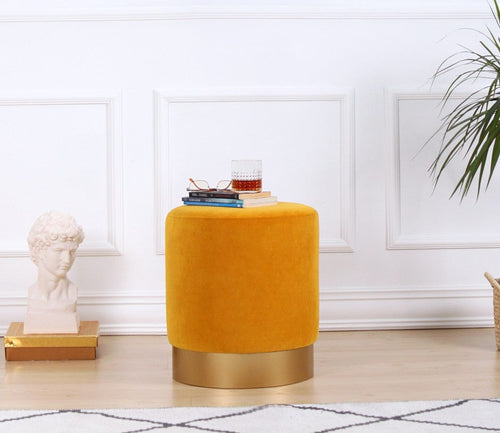 Pouf in tessuto Memfis Giallo (1)