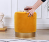 Pouf in tessuto Memfis Giallo (2)