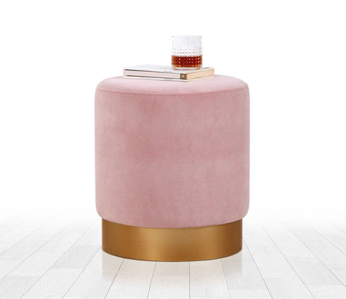 Pouf in tessuto Memfis Rosa