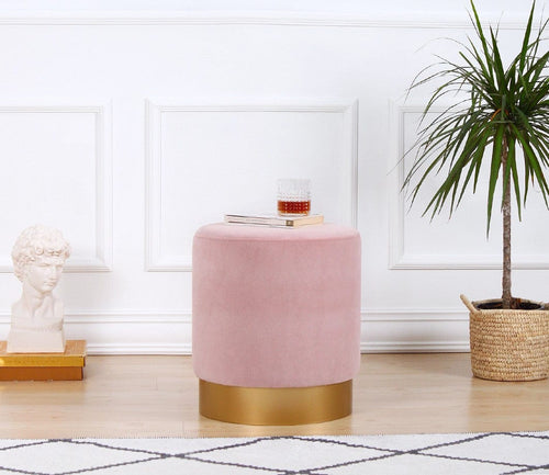 Pouf in tessuto Memfis Rosa (1)