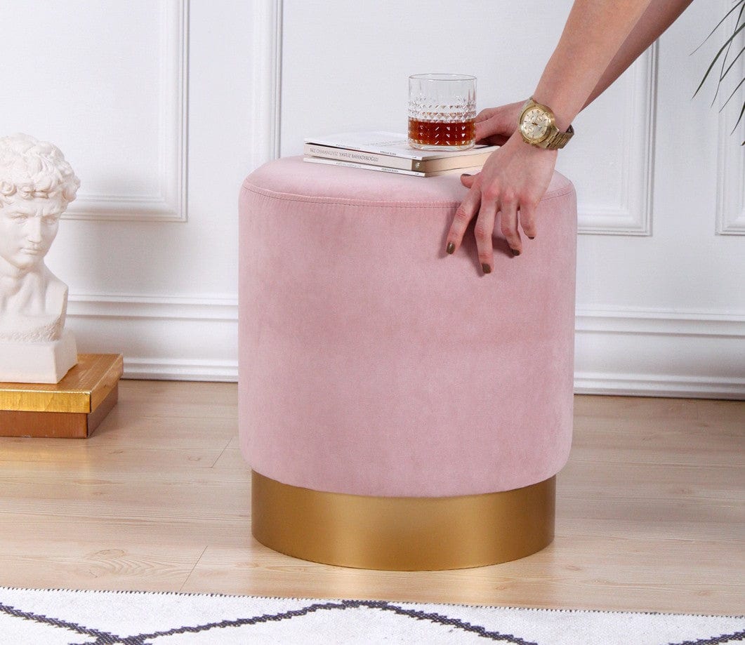 Pouf in tessuto Memfis Rosa (2)