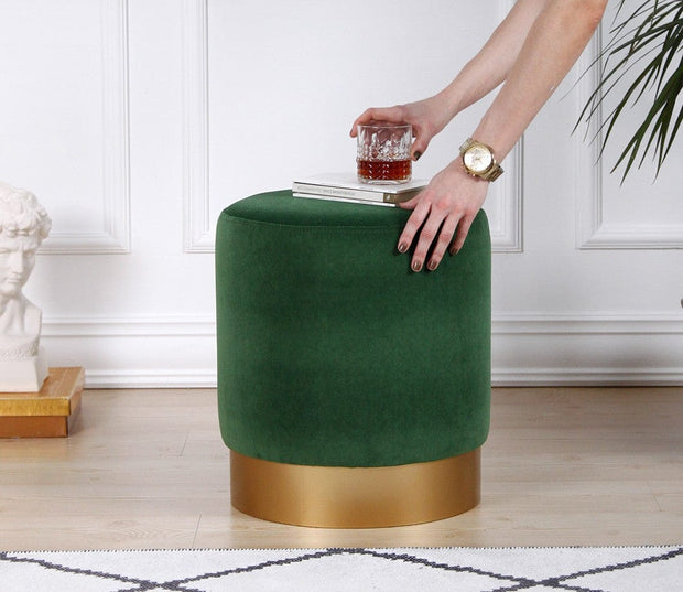 Pouf in tessuto Memfis Verde (2)