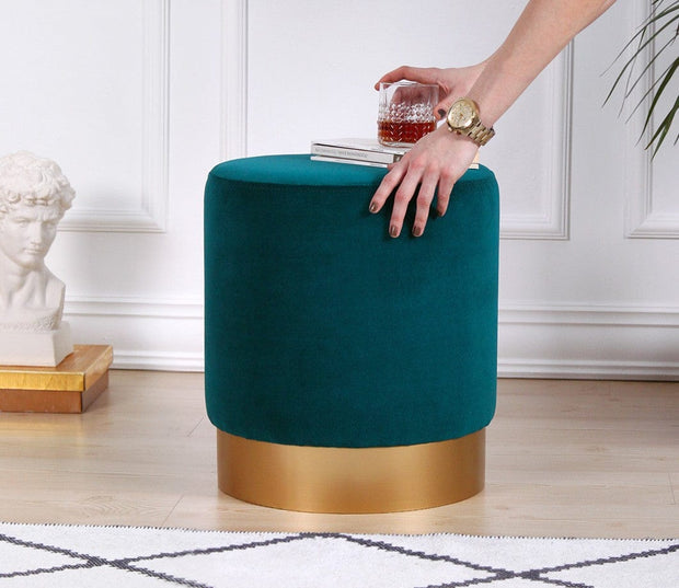 Pouf in tessuto Memfis Verde (2)