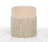 Pouf in tessuto Merkür Crema