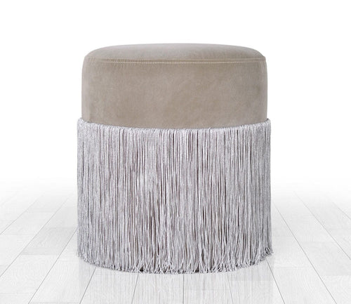 Pouf in tessuto Merkür Grigio