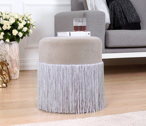 Pouf in tessuto Merkür Grigio (1)