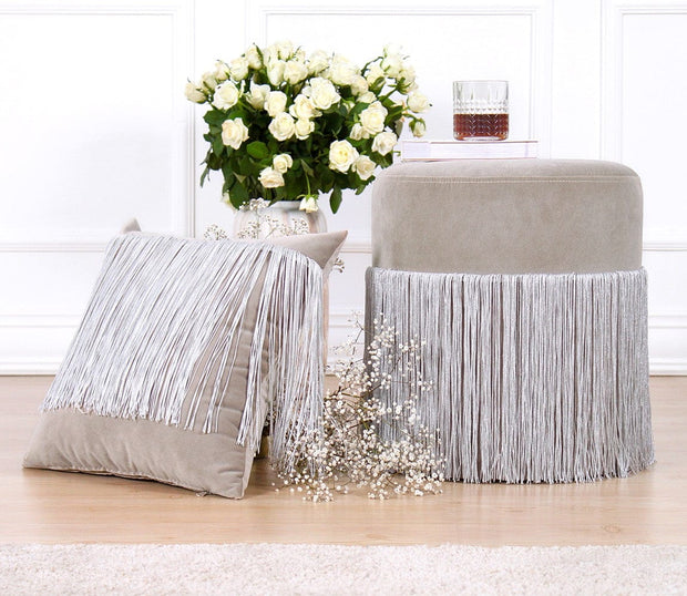 Pouf in tessuto Merkür Grigio (4)
