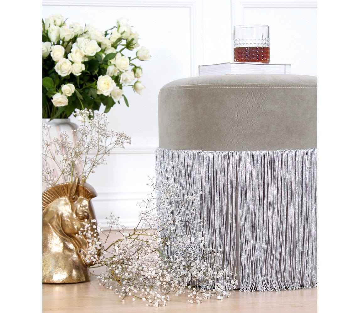 Pouf in tessuto Merkür Grigio (5)