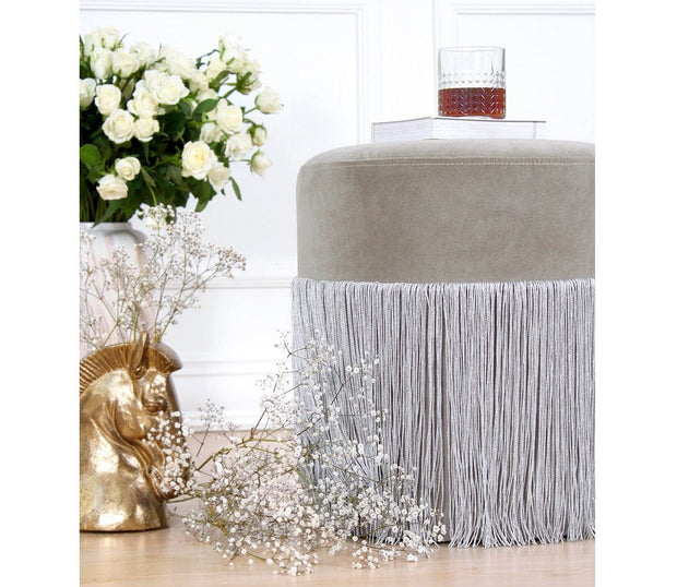 Pouf in tessuto Merkür Grigio (5)