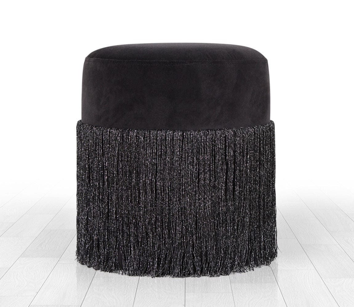 Pouf in tessuto Merkür Nero