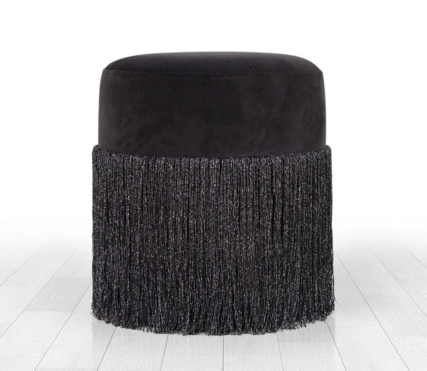 Pouf in tessuto Merkür Nero