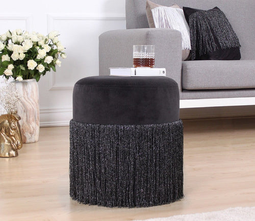 Pouf in tessuto Merkür Nero (1)