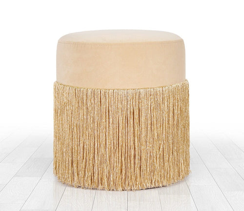 Pouf in tessuto Merkür Oro