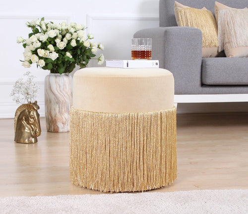 Pouf in tessuto Merkür Oro (1)