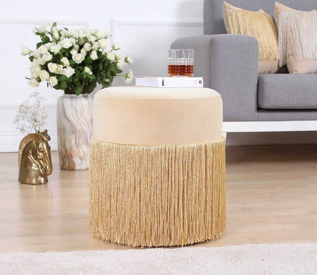 Pouf in tessuto Merkür Oro (1)