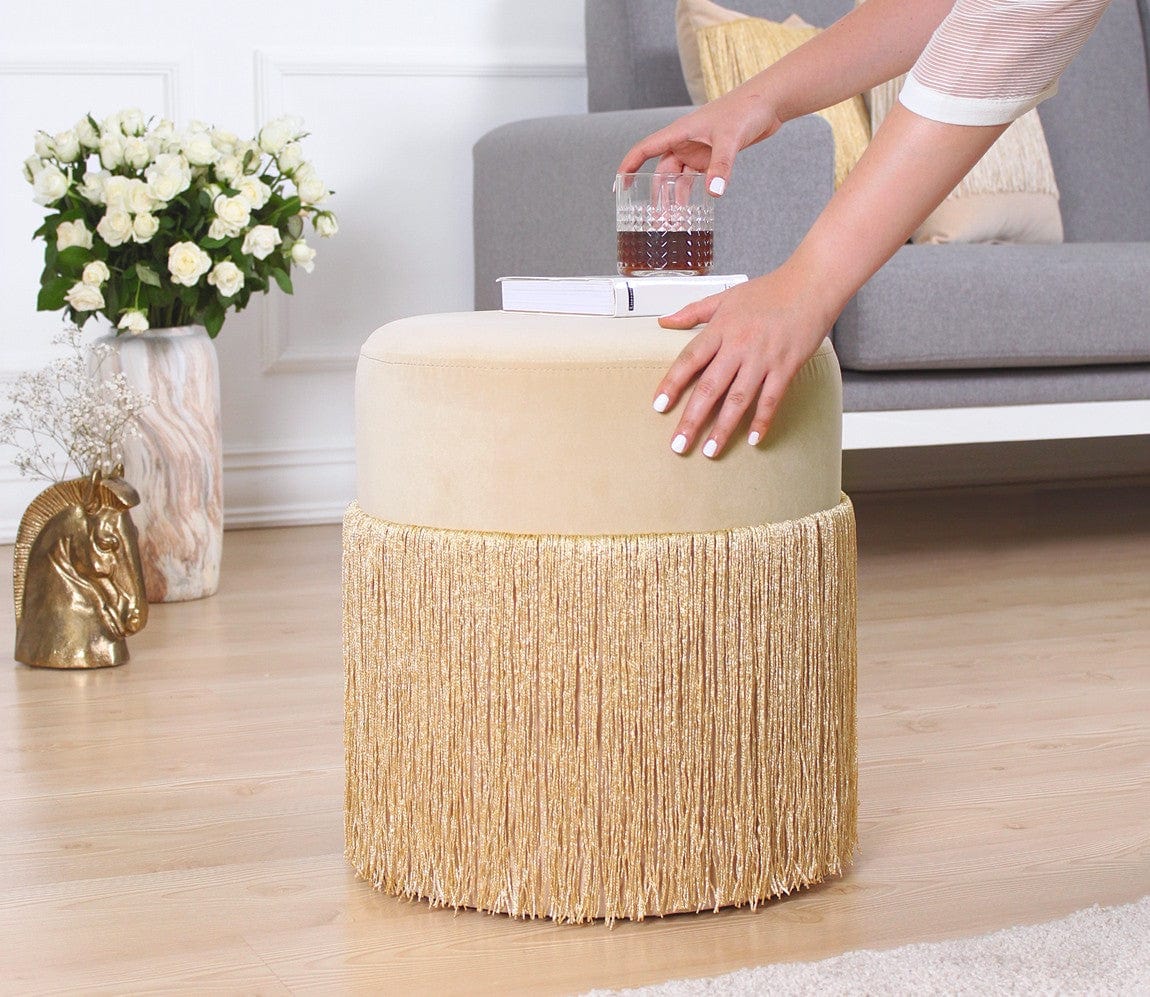 Pouf in tessuto Merkür Oro (2)