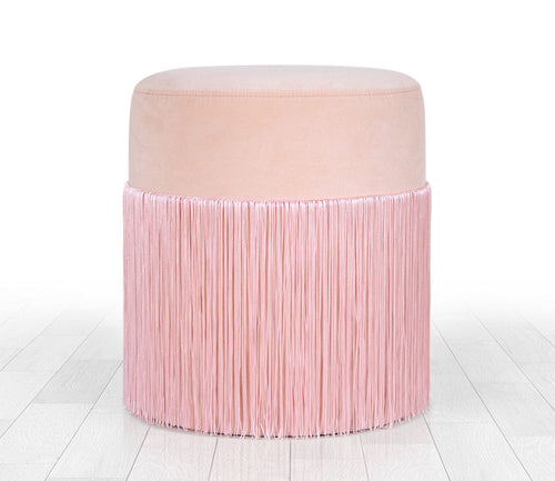 Pouf in tessuto Merkür Rosa