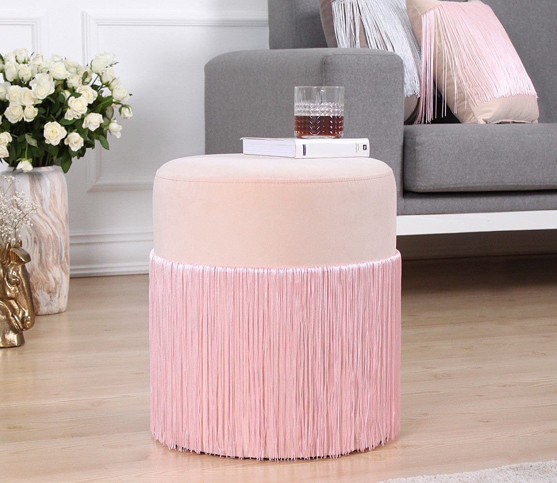 Pouf in tessuto Merkür Rosa (1)