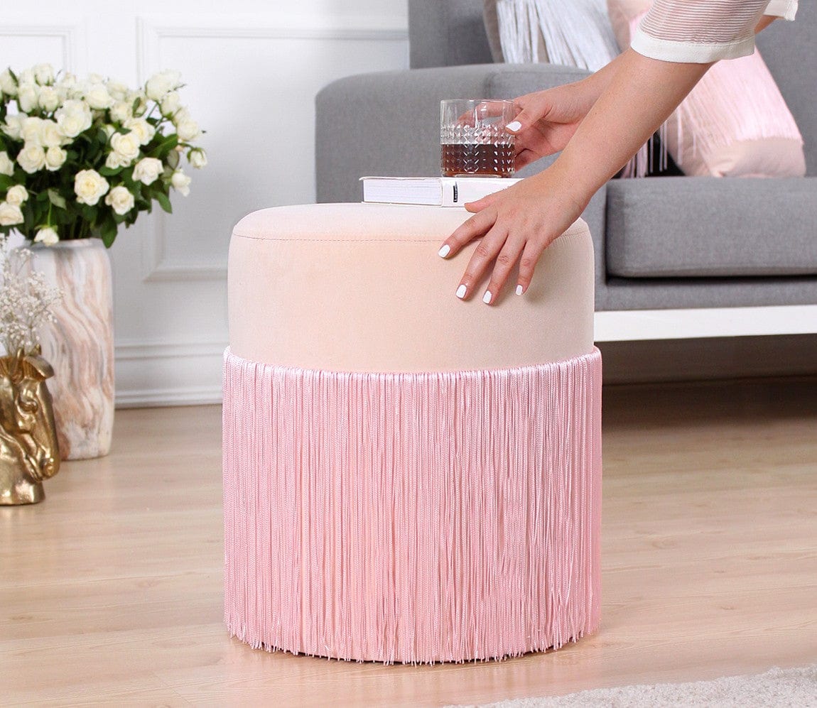 Pouf in tessuto Merkür Rosa (2)