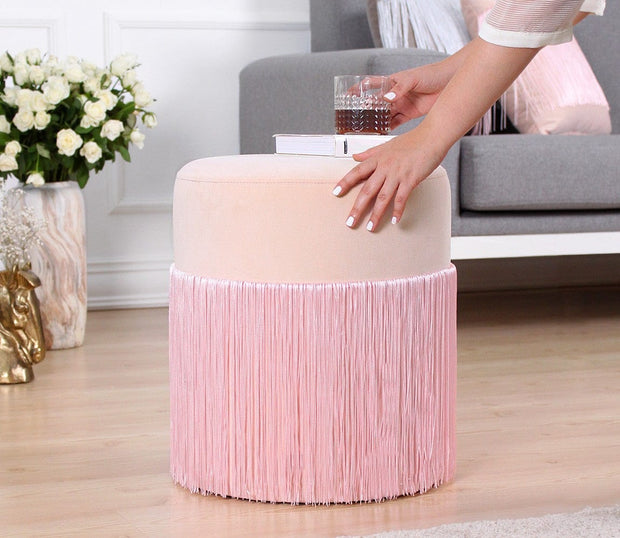 Pouf in tessuto Merkür Rosa (2)