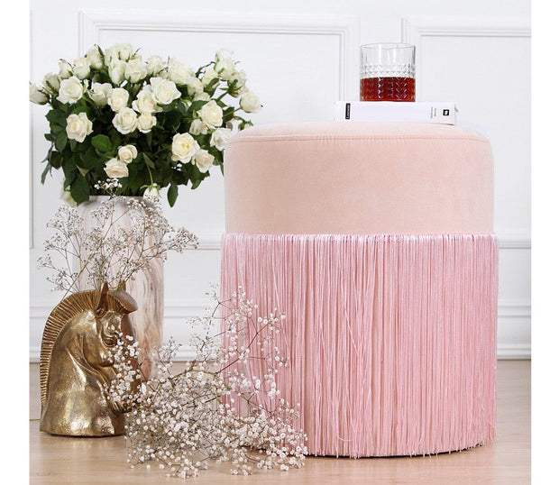 Pouf in tessuto Merkür Rosa (5)