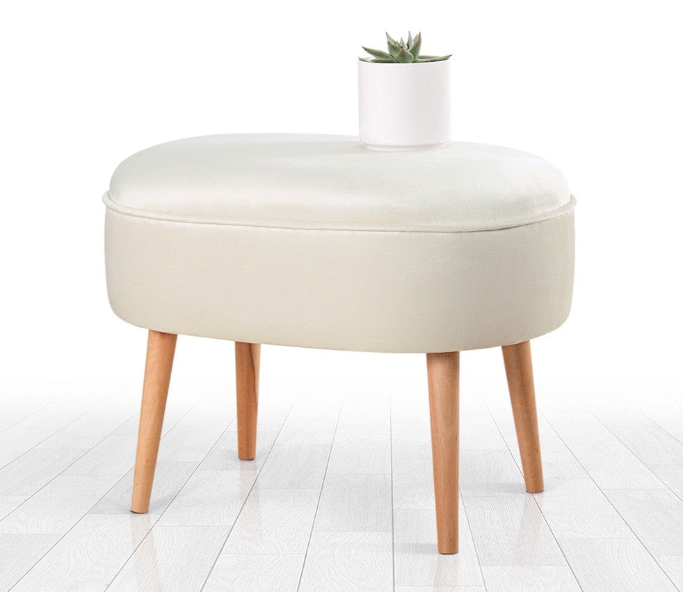 Pouf in tessuto Moile Crema